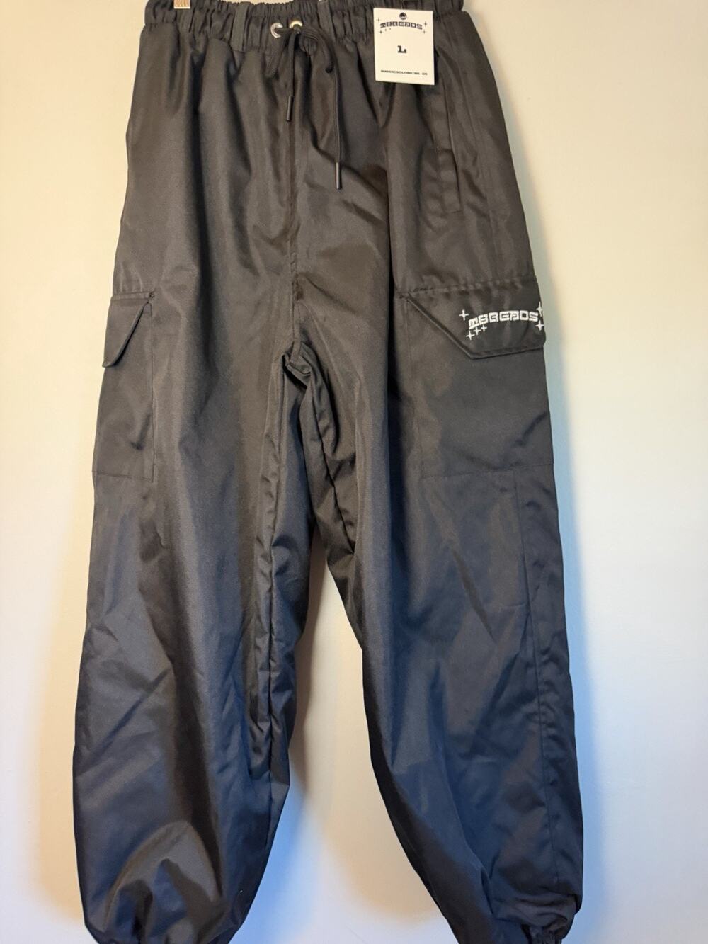 Threads Black Baggy Snowboard Snow Pants fleece Lined Sz L NWT